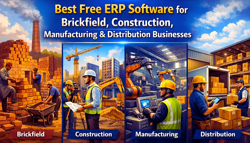 Best Free ERP Software for Brickfield, Construction, Manufacturing & Distribution Businesses image